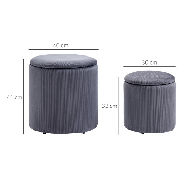 Wayfair Samples 92cm Wide Round Solid Colour Storage Ottoman with